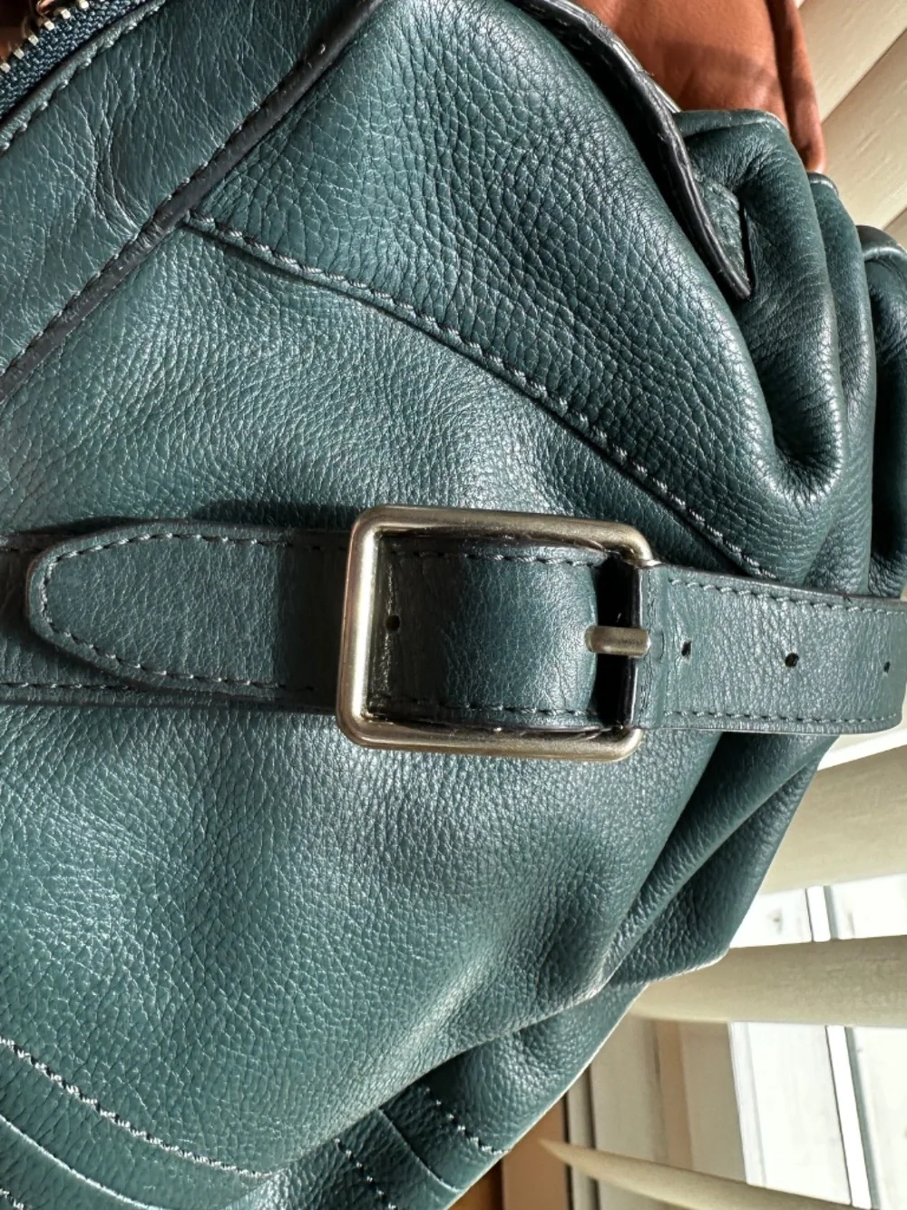 Banana Republic Leather Purse Cross Body Strap Teal Green